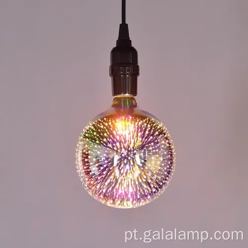 Fogos de artifício festivos: lâmpadas lideradas por vidro 3D coloridas